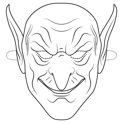 Green Goblin Mask Coloring Page